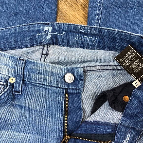 7 For All Mankind Ankle Skinny Jeans Pants Denim ((size 27)) - Picture 7 of 8